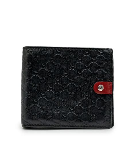 gucci black guccissima leather bifold wallet|gucci wallet bifold men authentic.